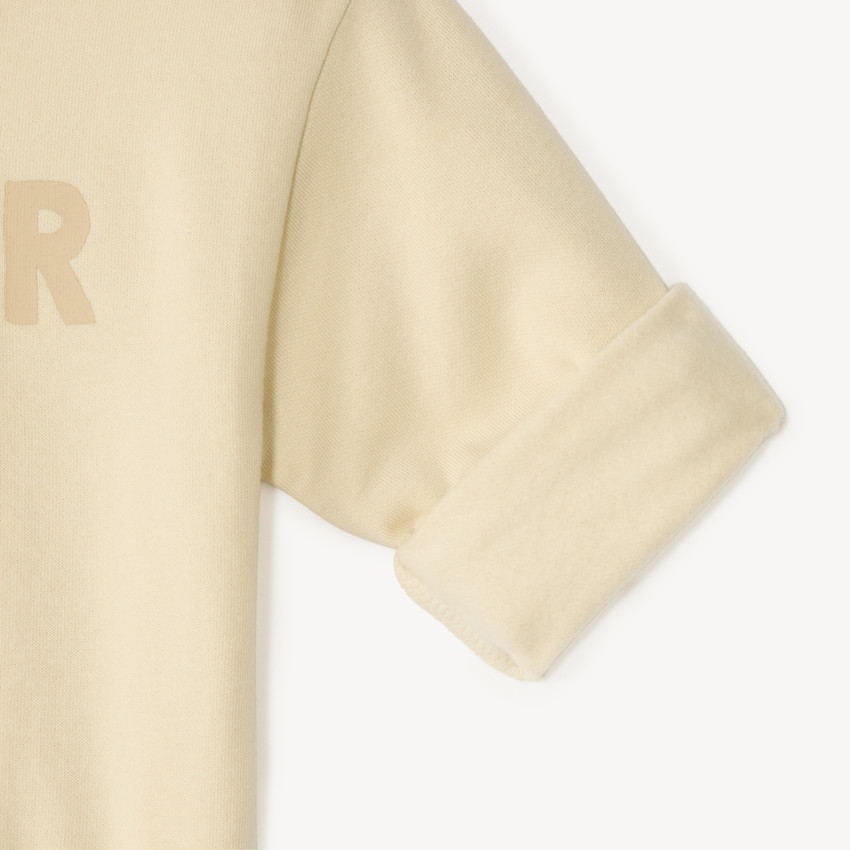 Sweat in fleece 1/2 oversized met fantasieprint voor meisjesbaby. 