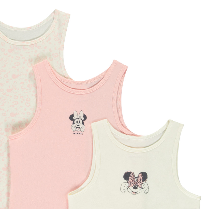Set van 3 onderhemdjes met spaghettibandjes Minnie Disney voor meisjes 