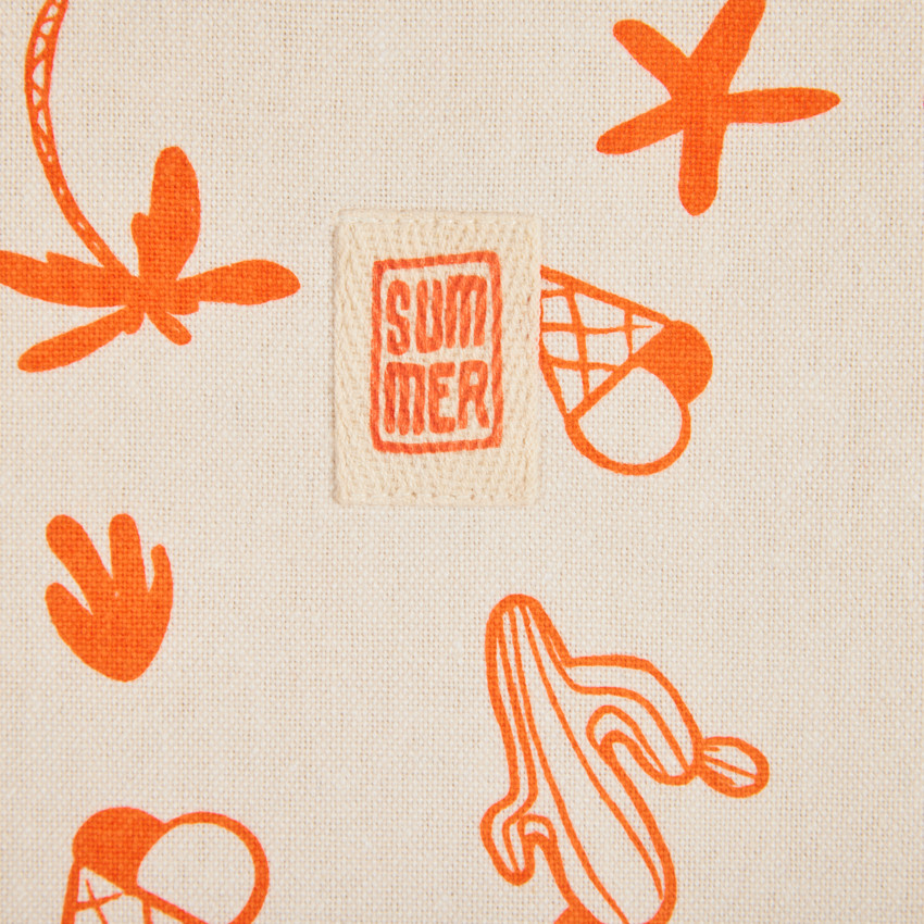 Strandtas met fantasieprint van 51% gerecycleerd katoen 