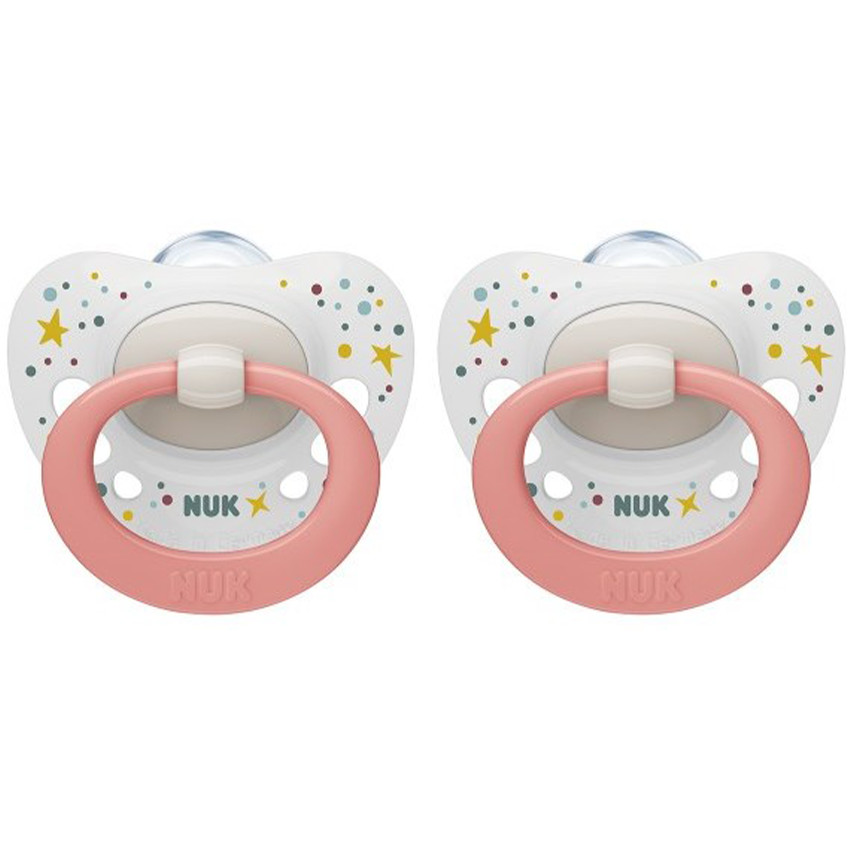 Lot de 2 sucettes Classic 0/6m Pois Roses 