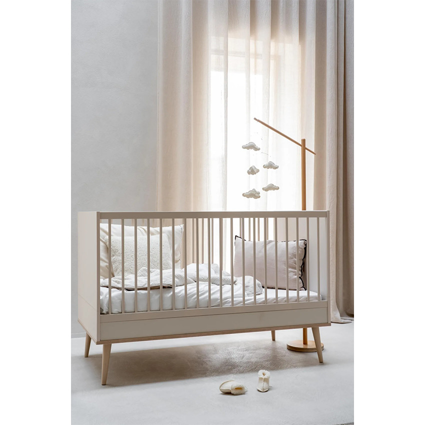 Bed Flow 70x140cm omvormbaar in klein juniorbed 70x170 Clay 