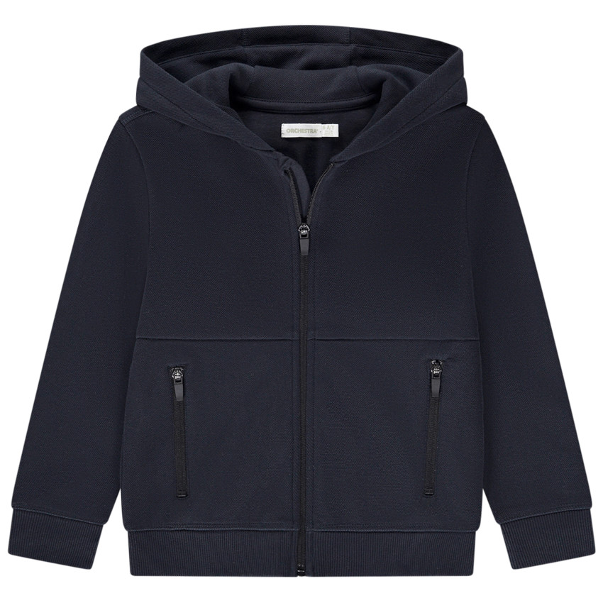 Vest met kap van katoen piqué voor jongen 