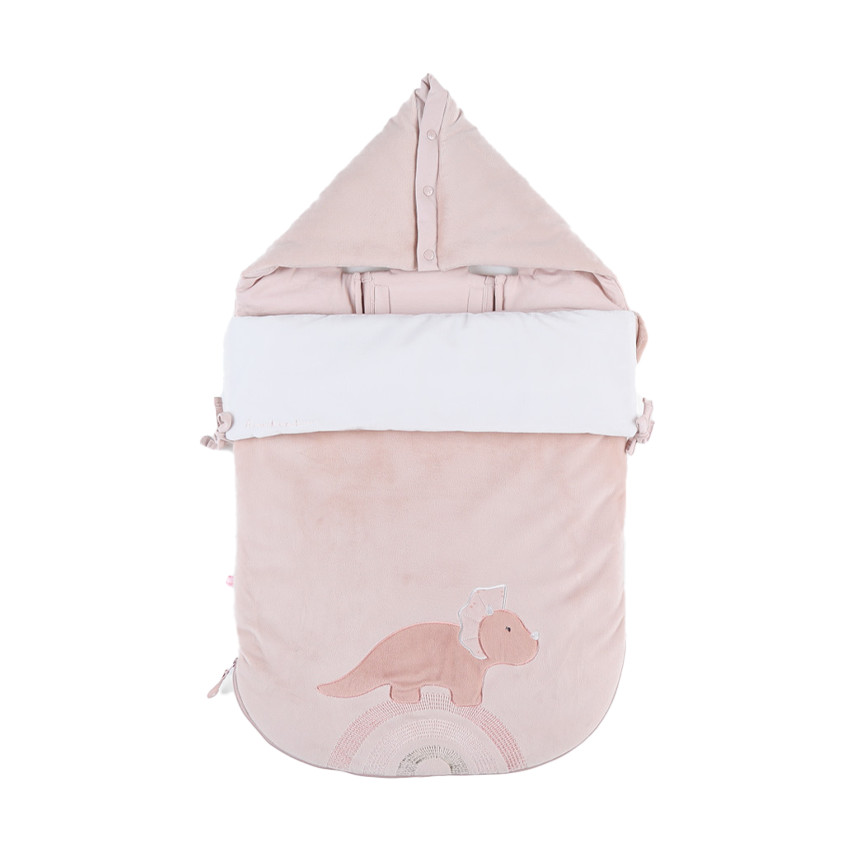 Nid d'ange en veloudoux Popsie rose poudré 