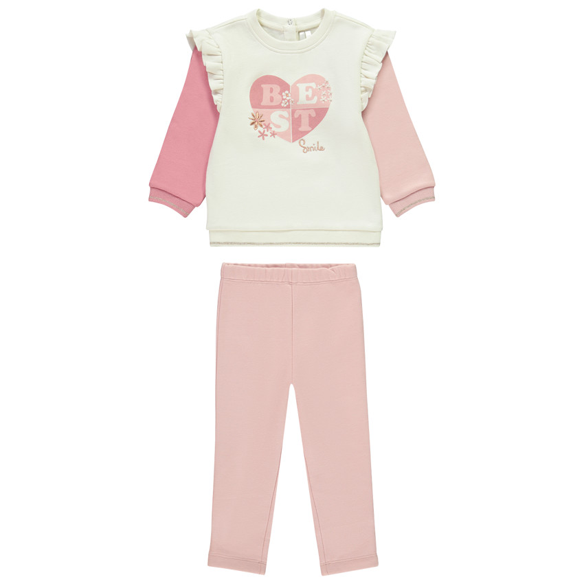 Ensemble jogging molleton effet color block pour bébé fille 