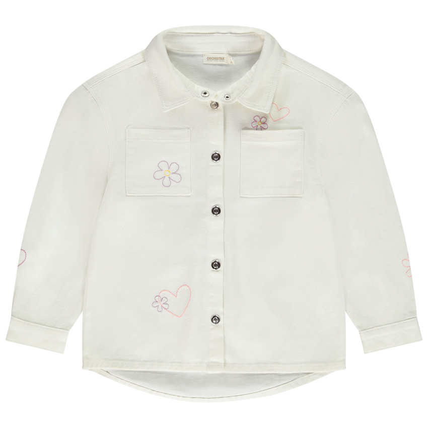 Surchemise oversize avec broderies pour fille 