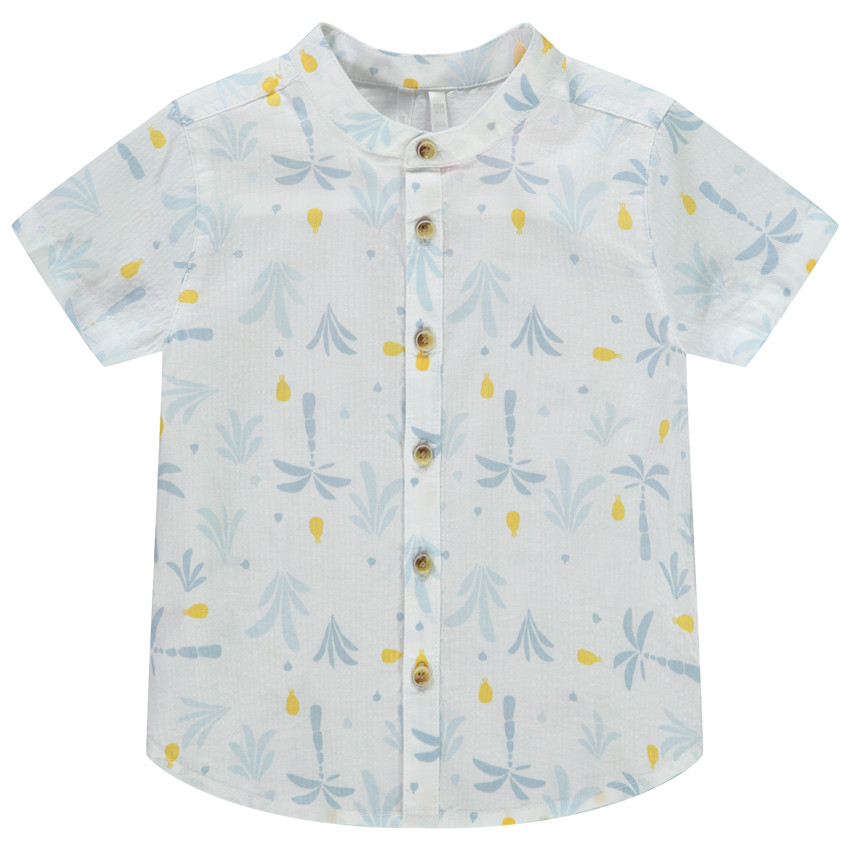 Chemise manches courtes imprimé arty à col mao pour bébé garçon 