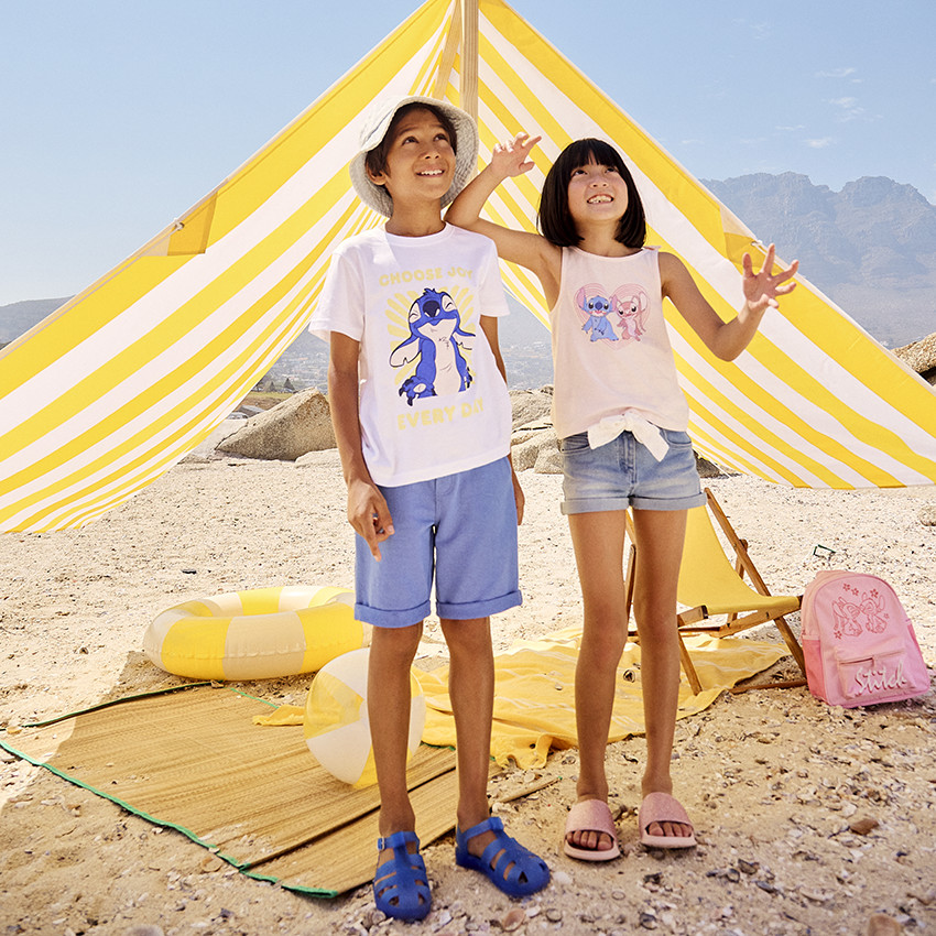 T-shirt manches courtes print Stitch Disney pour garçon 