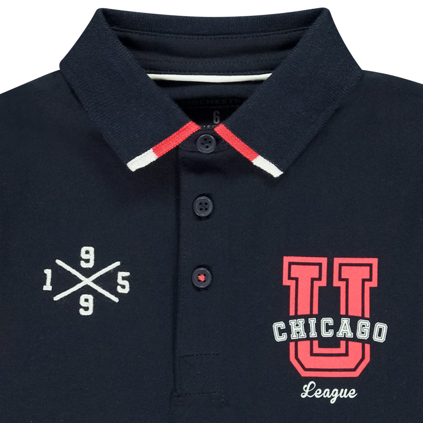 Poloshirt met lange mouwen voor jongens met fantasie 