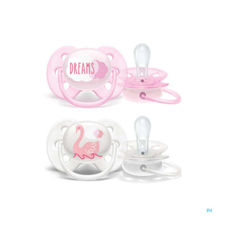 Sucette Silicone Ultra Soft +0m - Rose - 2 pièces 