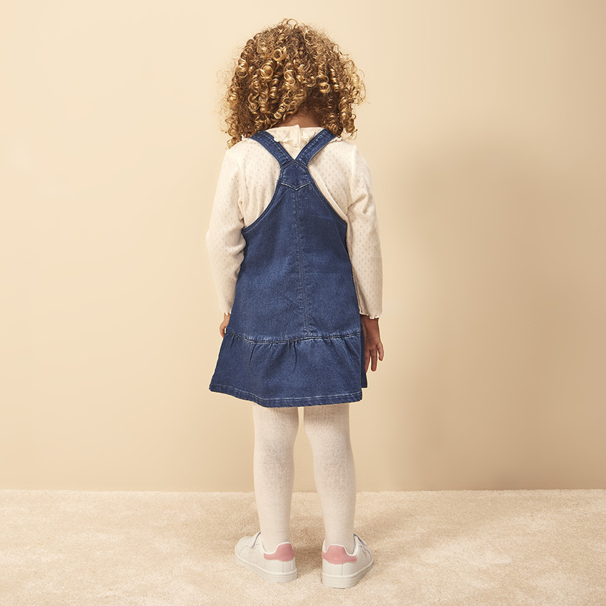 Robe à bretelles effet jean pour bébé fille 