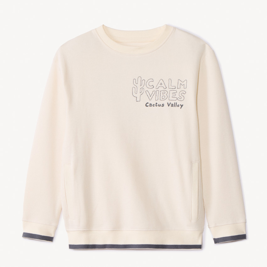 Sweatshirt met cactusprint en zakken voor jongens 