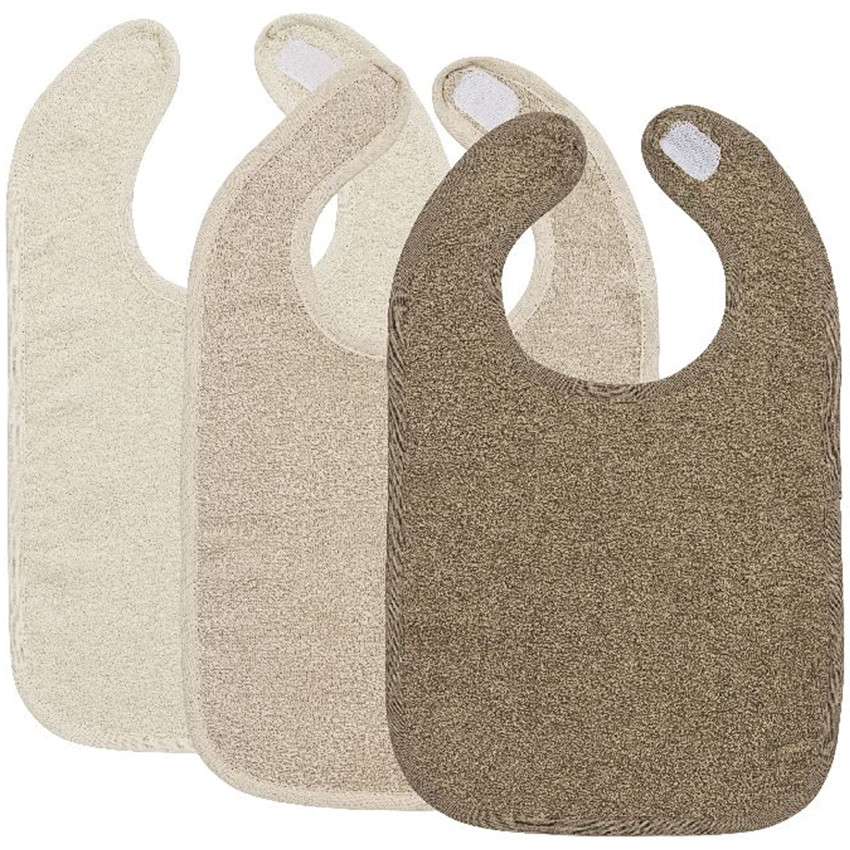 Set van 3 slabben met velcro in badstof - Natural/Soft Sand/Taupe 