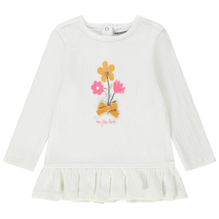 Lange mouwen tuniek in jersey met bloemenprint voor meisjes 