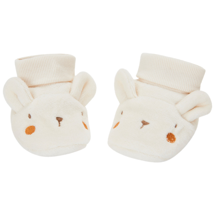 Chaussons en velours motif ourson pour bébé 