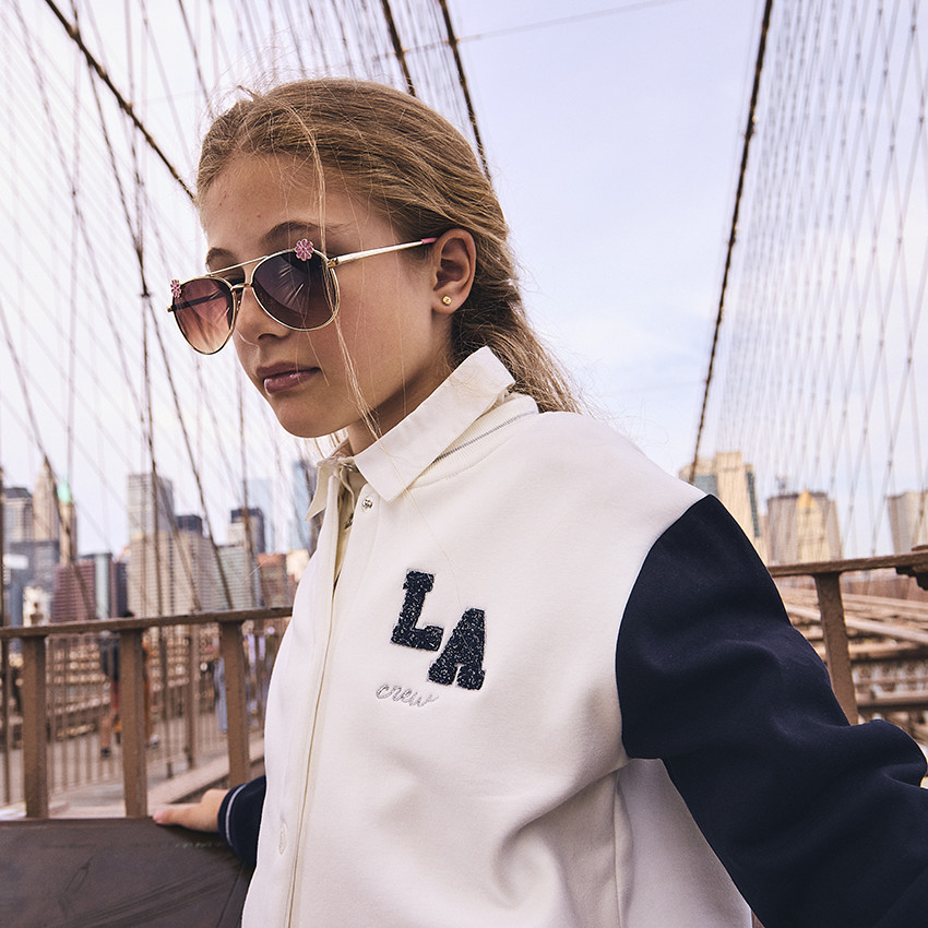 Veste teddy en molleton contrecollé sherpa patch LA pour fille 