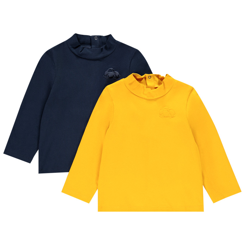 Lot de 2 sous-pulls col cheminée pour bébé garçon 
