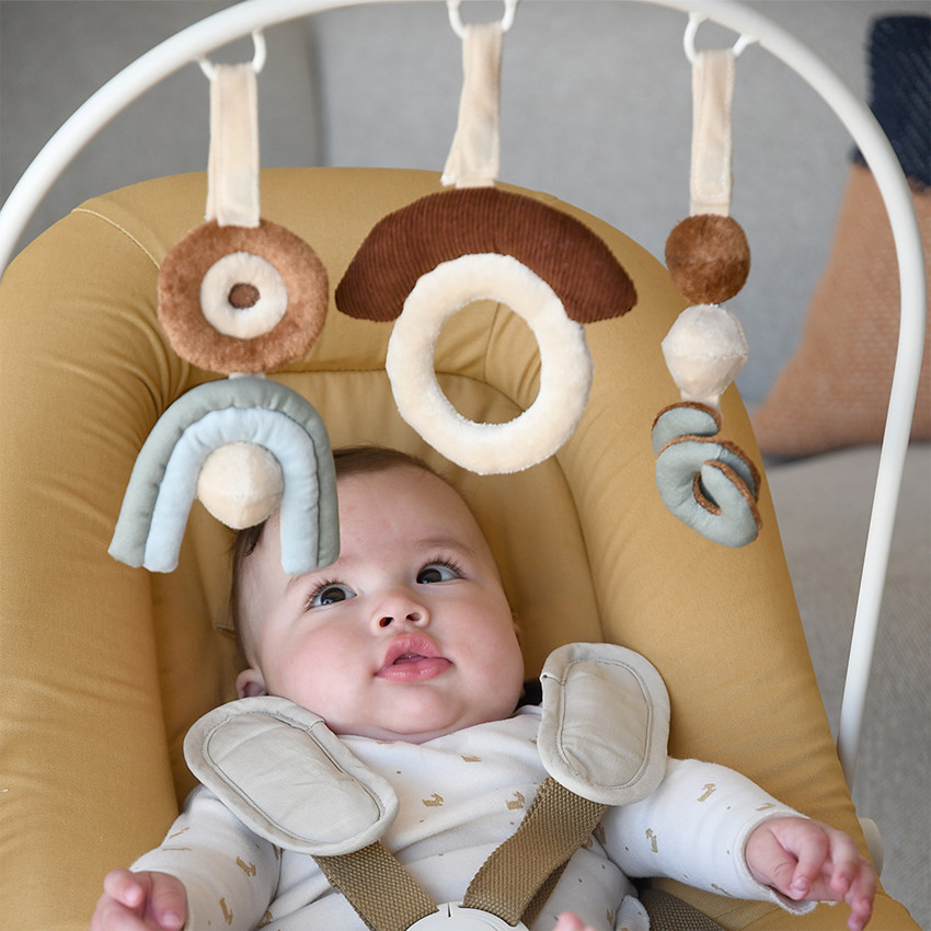 Chipolino transat bébé Velvet pliable arc de jeu bois look ceinture de  sécurité jusqu'à 9 kg