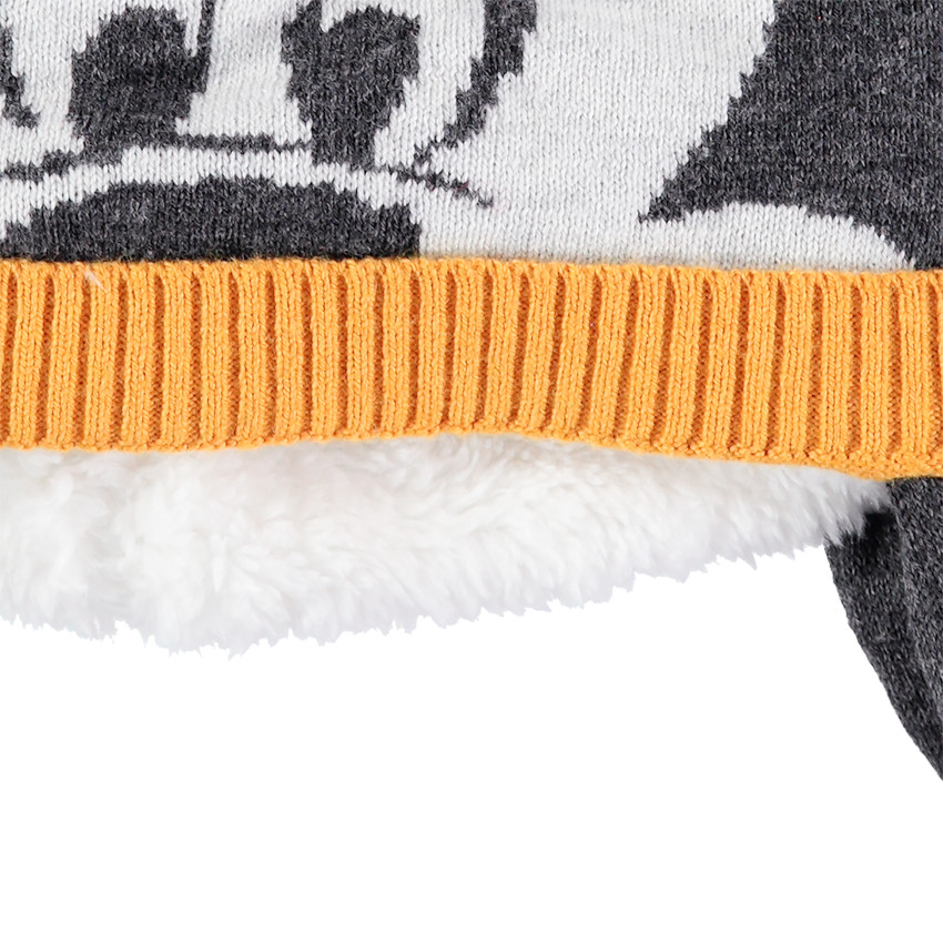 Minnie-muts van tricot met sherpavoering 