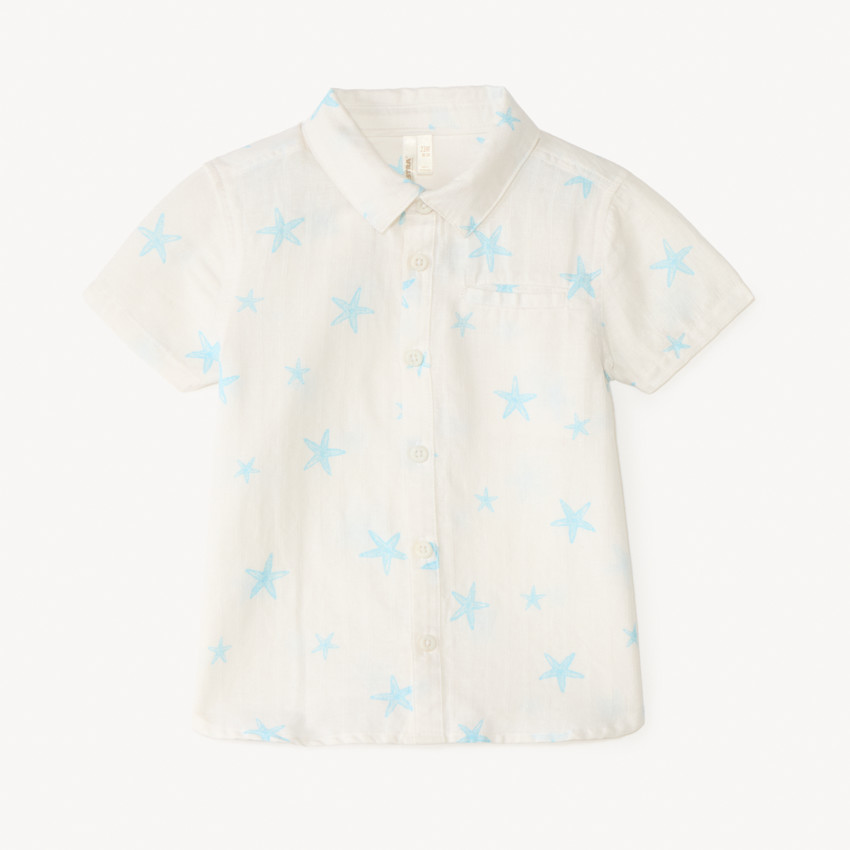 Korte mouwen shirt met zee sterren patroon voor babyjongen 