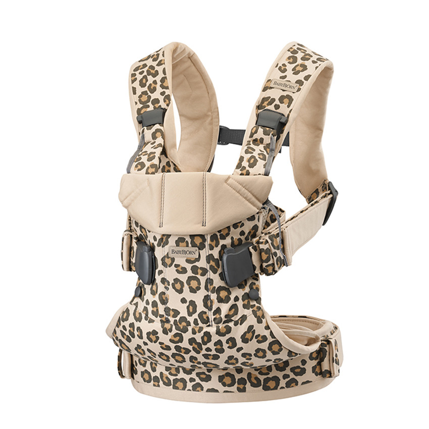 Porte Bébé One en coton - Beige / Léopard 