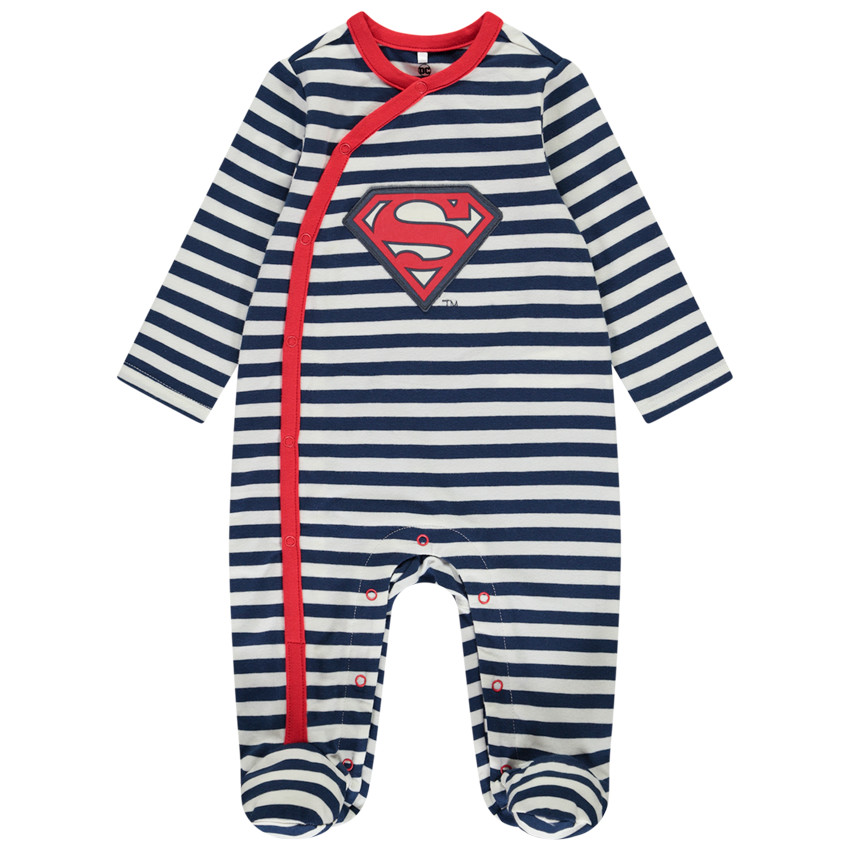 Dors-bien rayé Superman Warner pour bébé garçon avec ouvertures différentes selon l'âge 