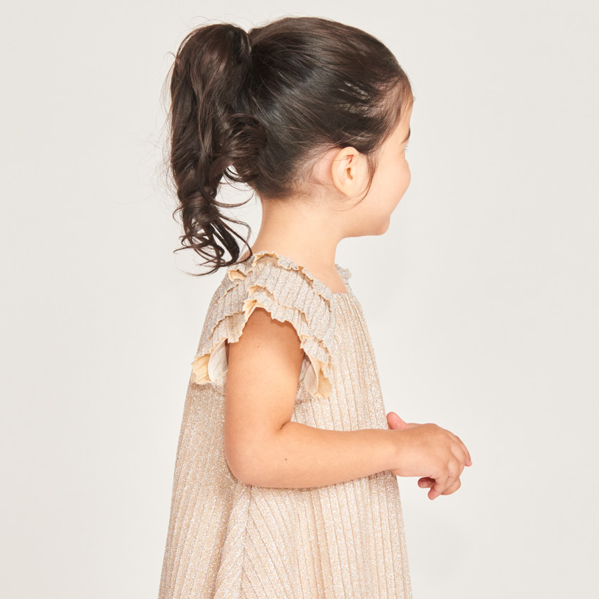 Robe manches courtes papillon pailletées pour bébé fille 