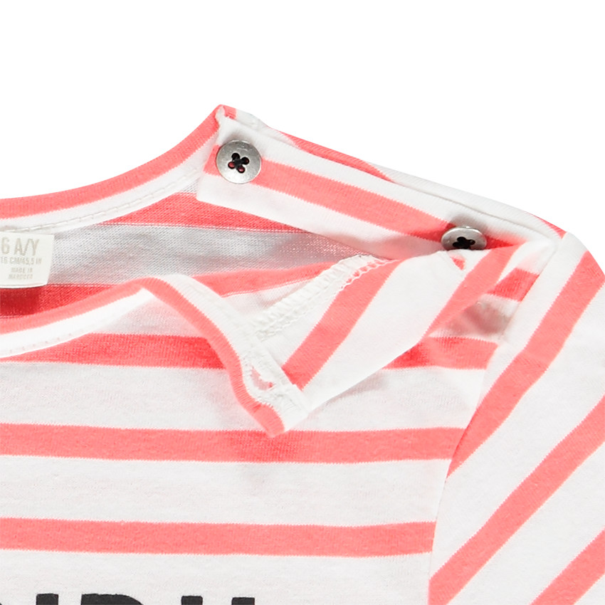 T-shirt mixte enfant manches courtes style marinière 