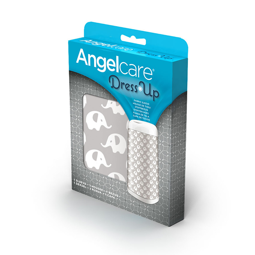 Housse pour poubelle à couches Dress up – Eléphants gris 