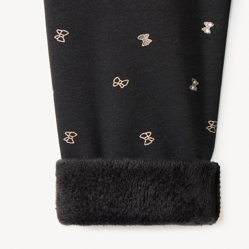 Jogging molleton imprimé nœuds pailletés pour bébé fille 