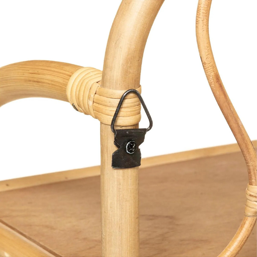 Étagère murale retro en rotin 