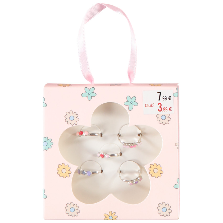 Lot de 5 bagues fantaisie pour fille 