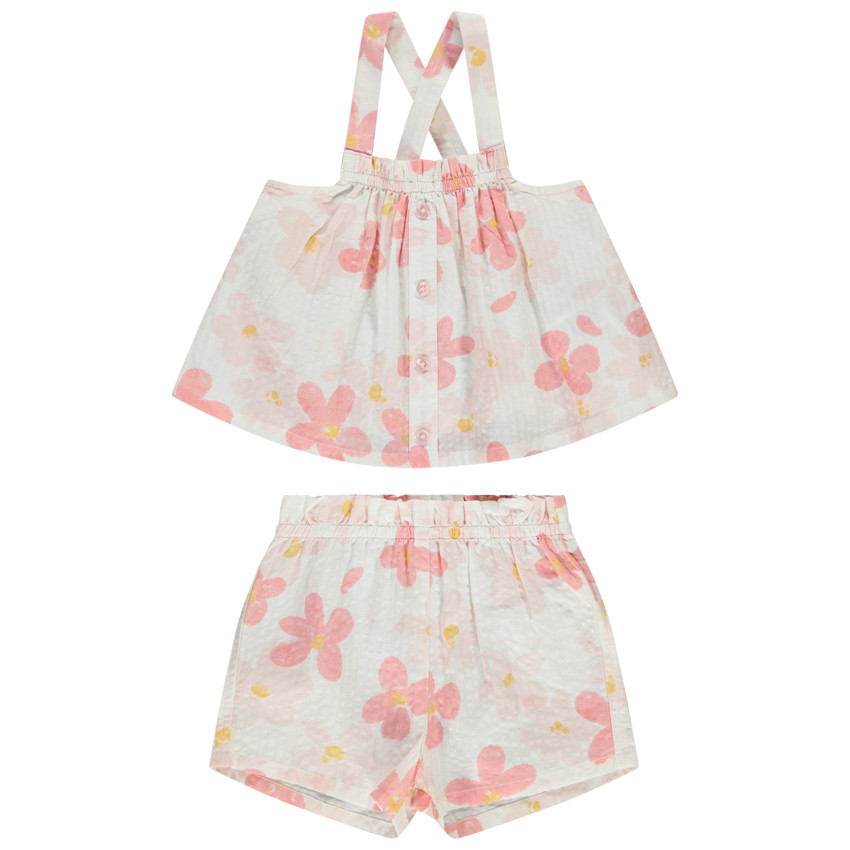 Set van Seersucker met bloemenprint voor baby meisje 