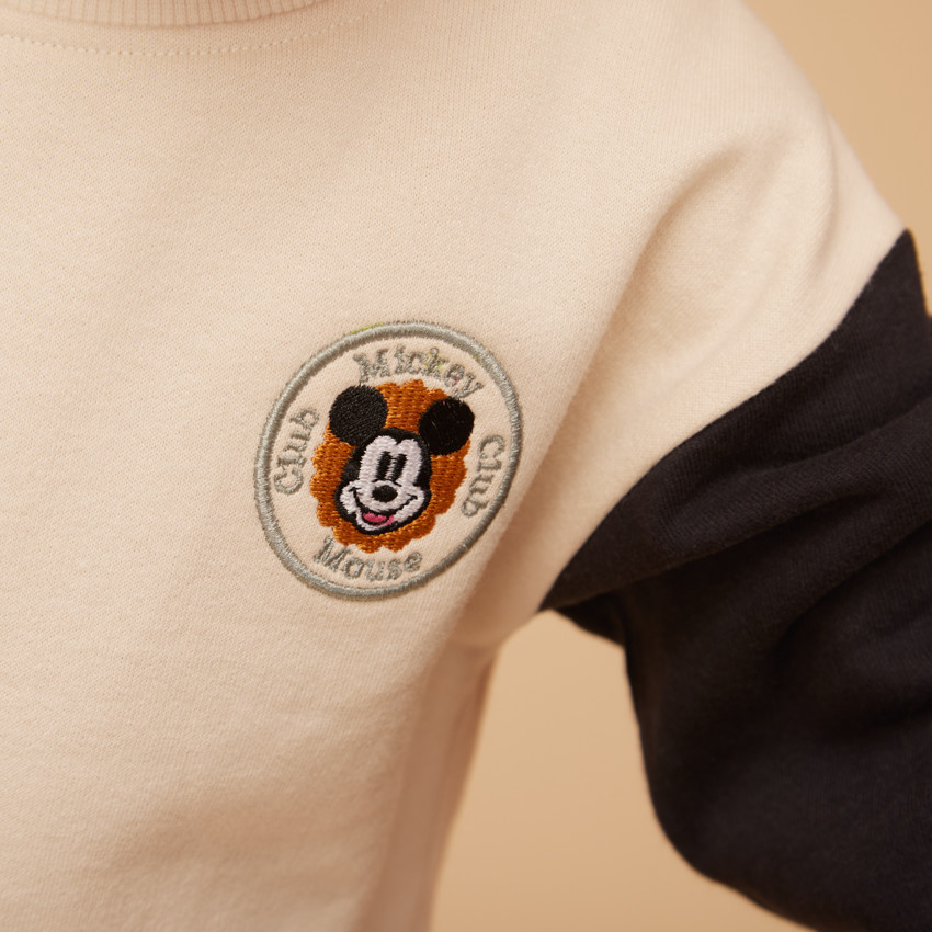 Sweat en molleton avec patch brodé Mickey Disney pour bébé garçon 