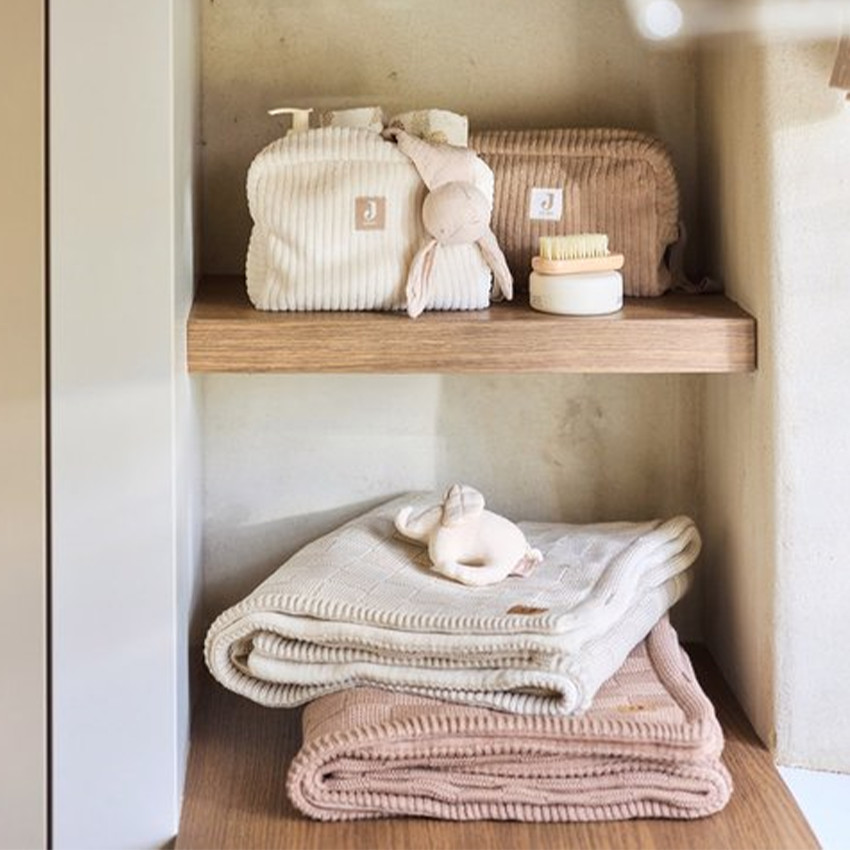 Couverture lit bébé Box Knit - Milky Coffee/Velvet -  100x150 cm 