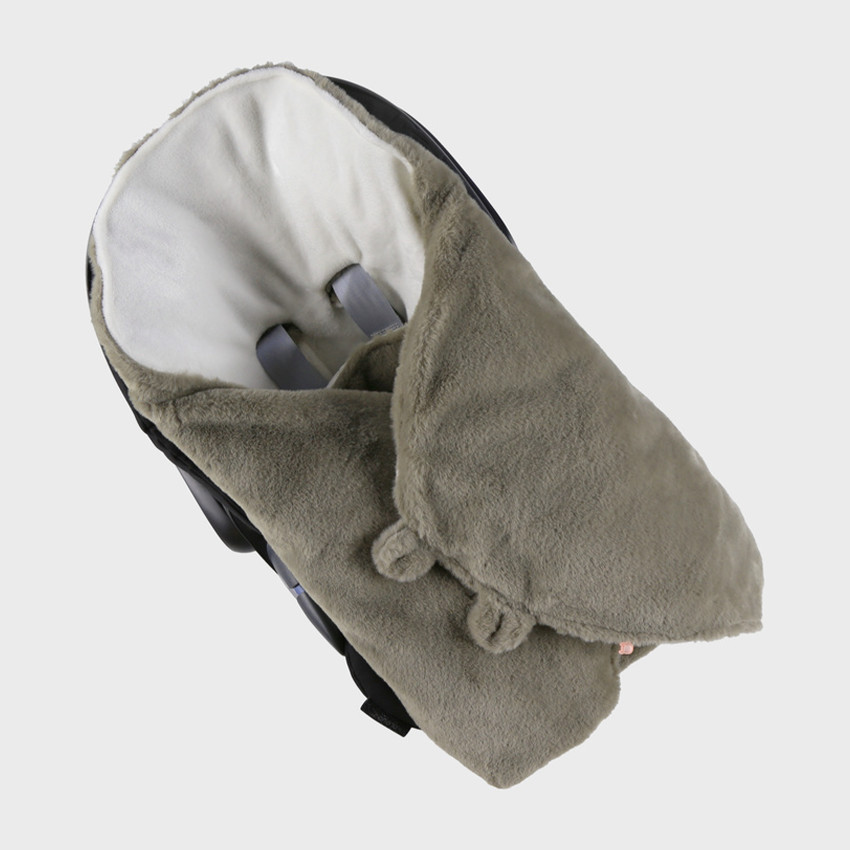 Couverture promenade Fausse Fourrure Kaki MM25 