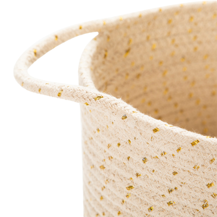 Panier de rangement en coton et lurex 
