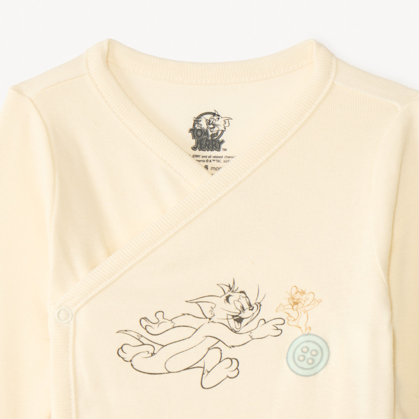 Set van 3 lange mouwen rompers Tom & Jerry Warner voor jongensbaby met verschillende opening afhankelijk van de leeftijd. 