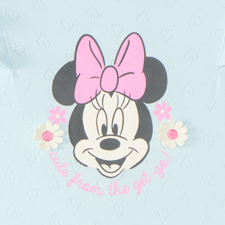 Korte Minnie Disney romper van rekbare purl voor meisjesbaby's 