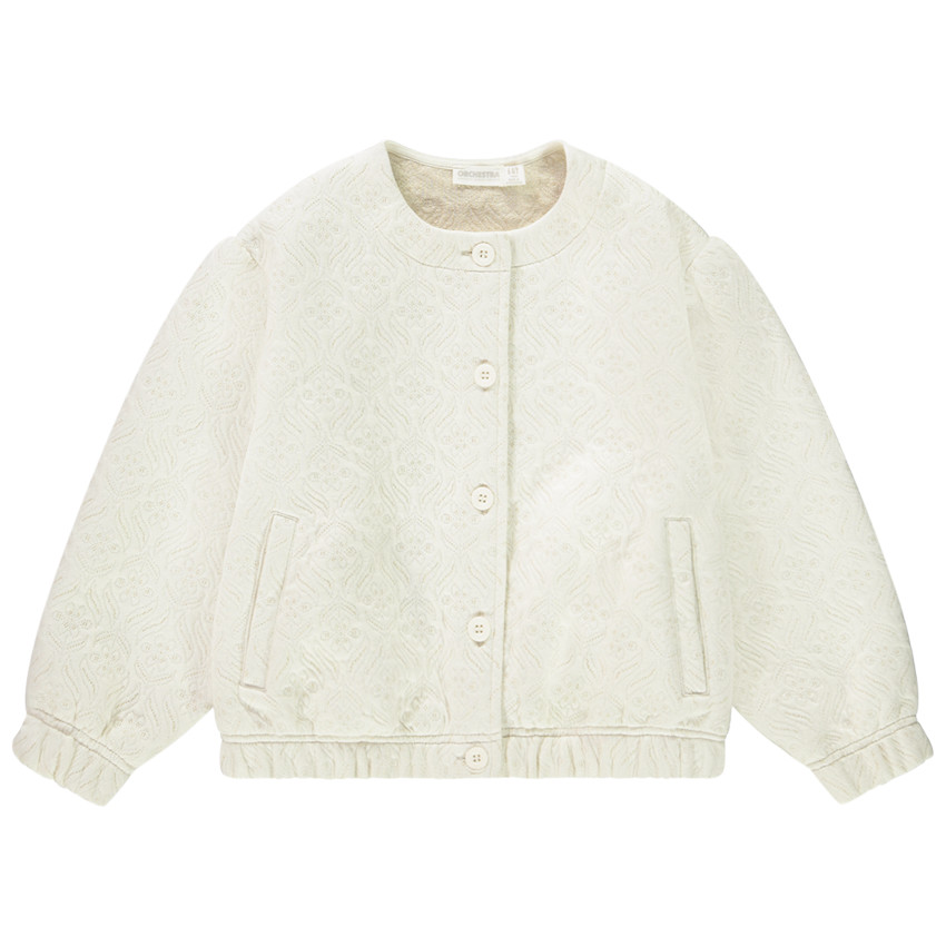 Vest in fleece met quilt en ballonmouwen voor meisjes 