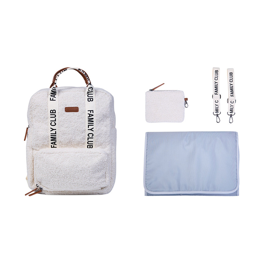 Sac à dos Family Club Signature en teddy offwhite 