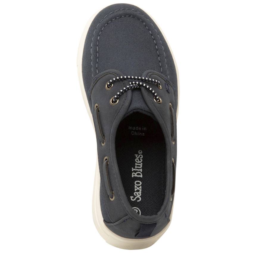 Lage sneakers van twee materialen met elastische veters voor jongen 