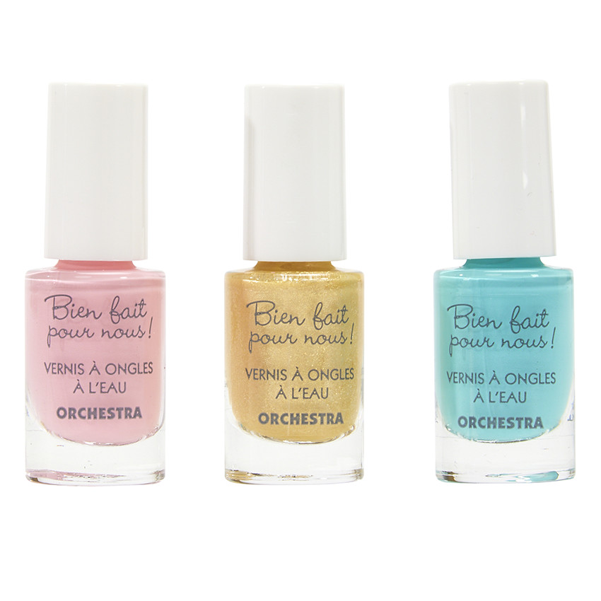 Set van 3 nagellakken - Turquoise/Goud/Roze 