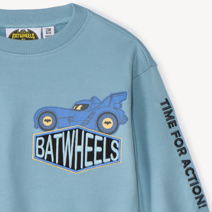 Sweatshirt van fleece met Batwheels-print van Warner voor babyjongen 