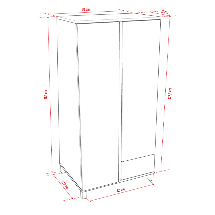Kast 2 deuren Altitude Wit/Hout 