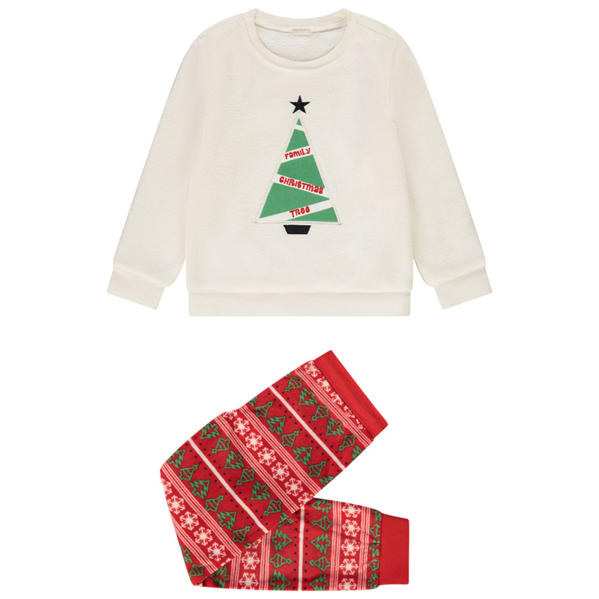 Set fleece pyjama met kerstmotieven voor kinderen 