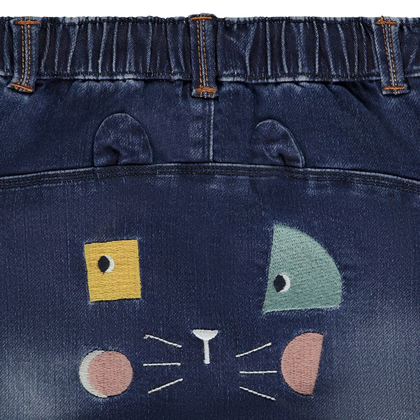 Jean denim like avec broderies pour bébé garçon 