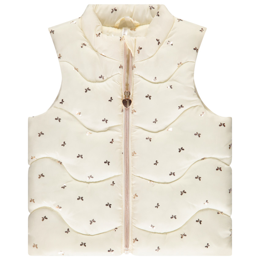 Doudoune sans manches imprimée papillon pour bébé fille  