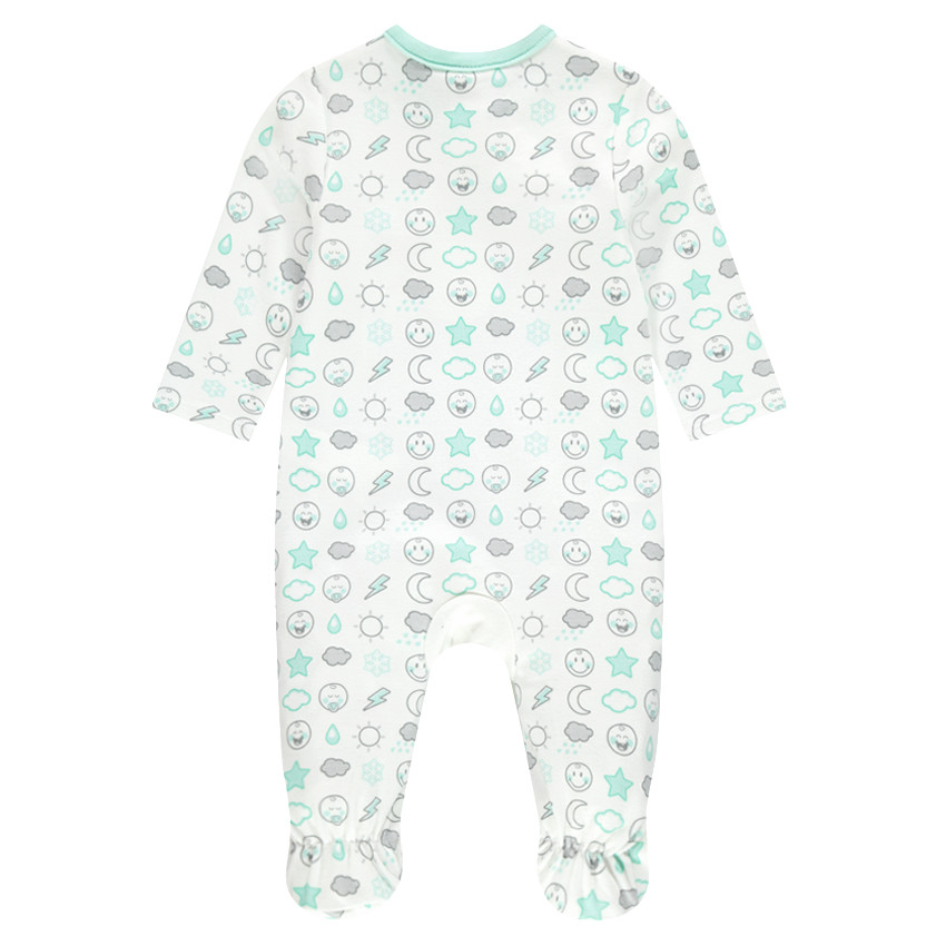 Dors-bien en jersey interlock avec Smiley Baby brodé en lurex 