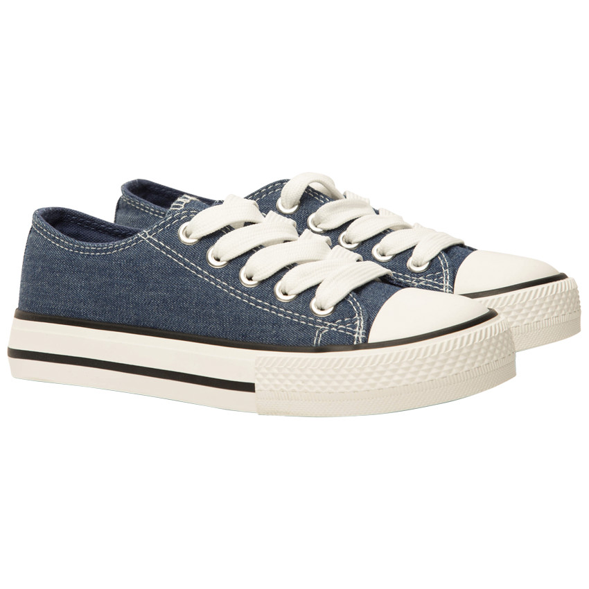 Baskets basses en toile avec lacets mixtes 