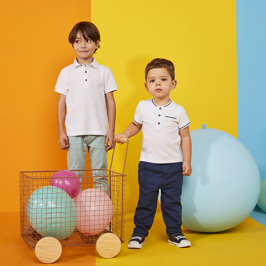 Pantalon uni en toile pour bébé garçon 